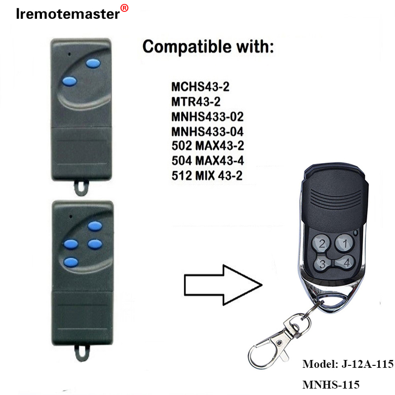 Para 502 MAX43-2, 504 MAX43-4 Control remoto de repuesto 433,92 mhz Control remoto de puerta de garaje