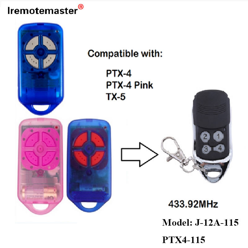 Para PTX4 433,92 MHz Gate Puerta de garaje Control remoto Código rodante