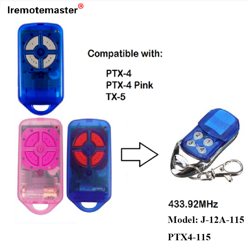 Para PTX4 433,92 MHz Control remoto de puerta de garaje con código variable